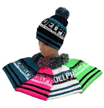 PomPom Knit Hat [PHILADELPHIA] Pixelated
